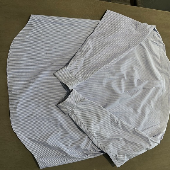 Ralph Lauren Shirt Adult 17 36/37 LT Blue White Pony Preppy Striped Casual Mens - Picture 5 of 5